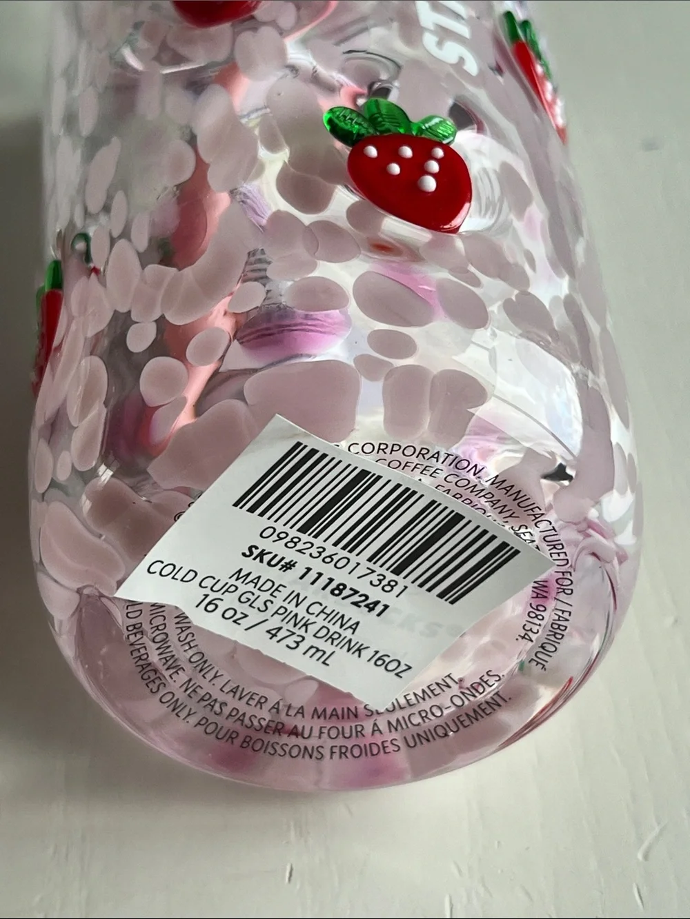 NWT 🍓Starbucks Strawberry Cold Cup Tumbler with Straw 16oz